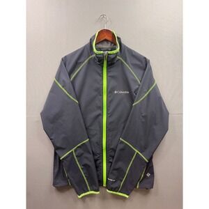 Columbia Mens Omni-Shield Windbreaker Jacket Gray Lime Green Full Zip Size M